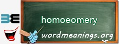 WordMeaning blackboard for homoeomery